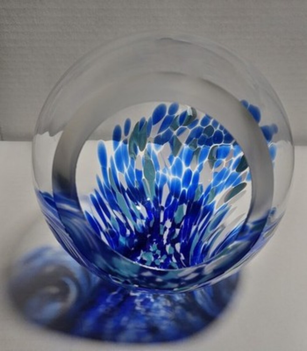 Terrarium - SKY Blue Hand Blown Glass Globe - 7"